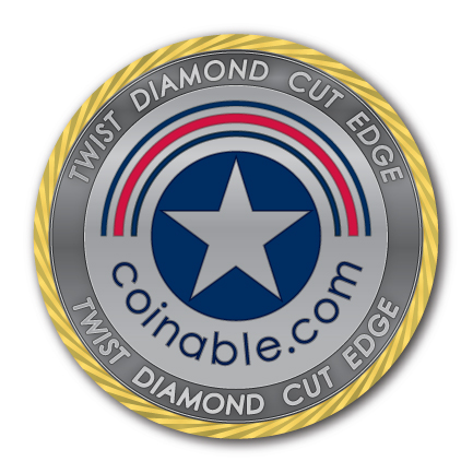 Twist Diamond Cut Edge - Challenge Coin - After Plating